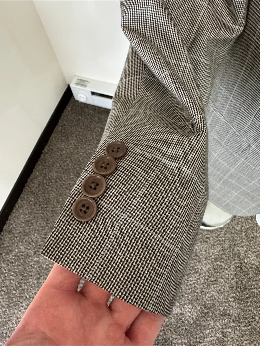 Brooks Brothers mens 40R cream plaid silk wool 2-button sport coat EUC